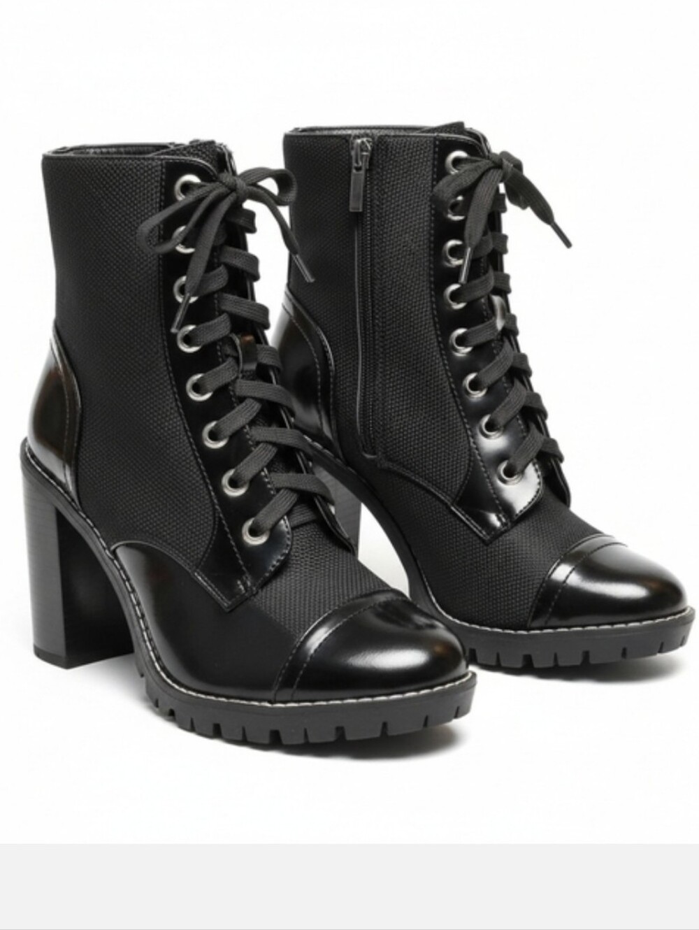 EUC BCBGeneration Black Lace-Up Stiletto Ankle Booties - Size 8.5!